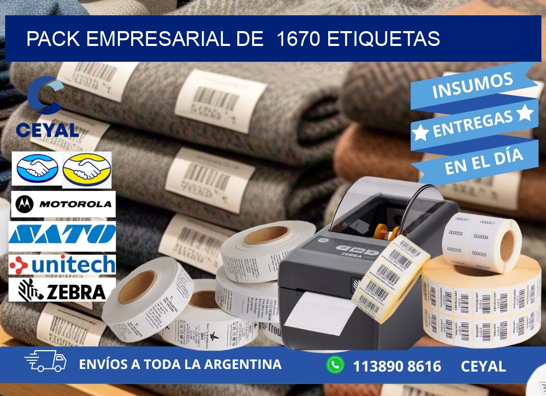 Pack empresarial de  1670 etiquetas