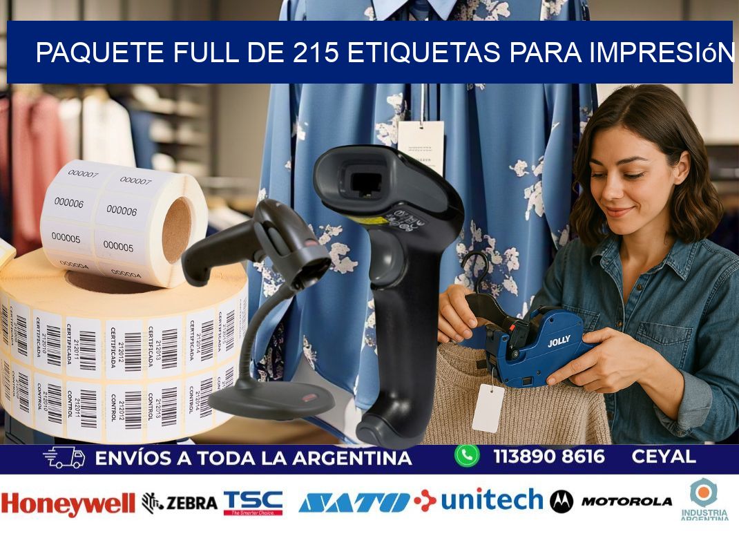 Paquete full de 215 etiquetas para impresión