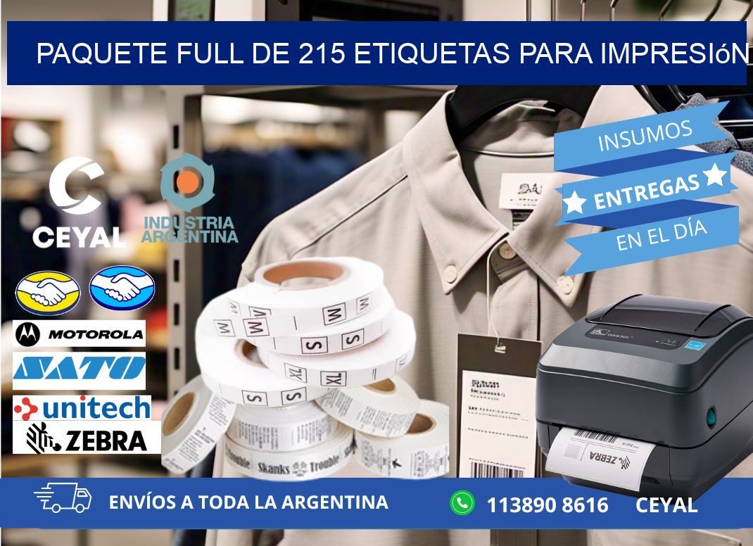 Paquete full de 215 etiquetas para impresión