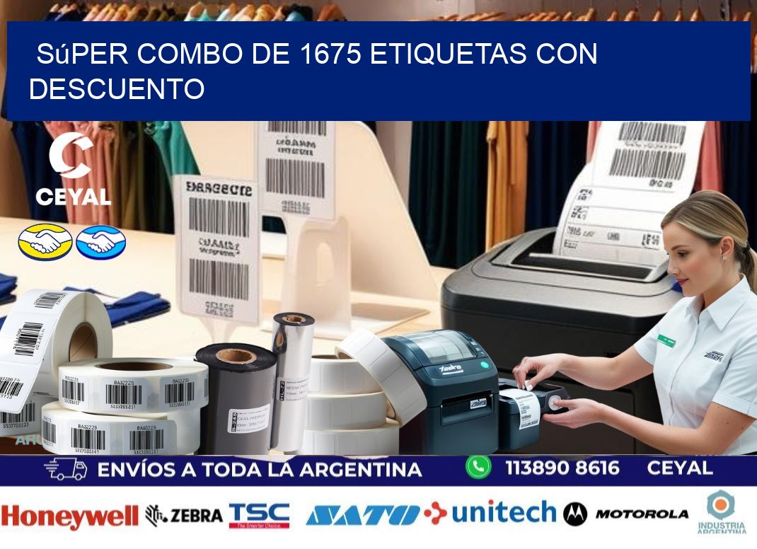 Súper combo de 1675 etiquetas con descuento