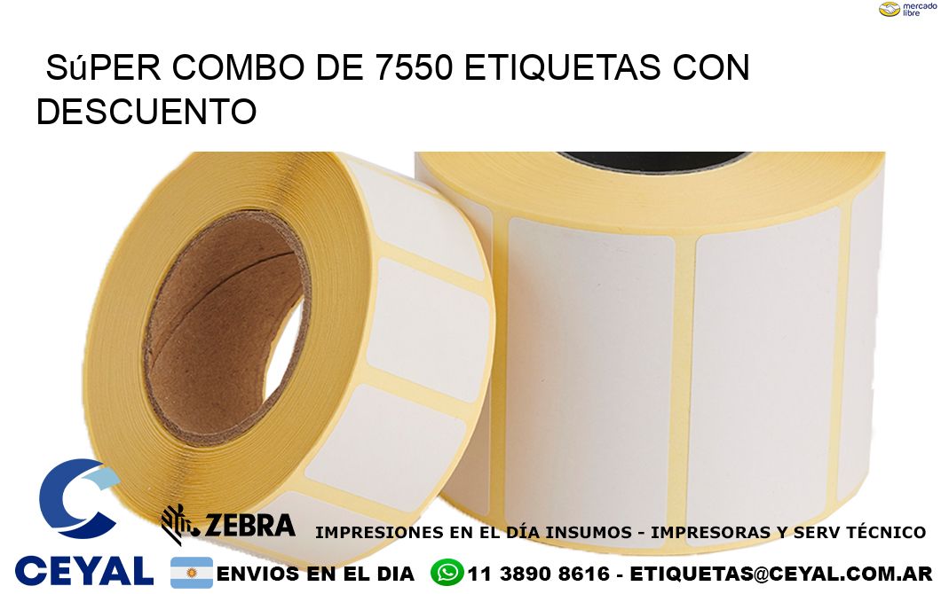 Súper combo de 7550 etiquetas con descuento