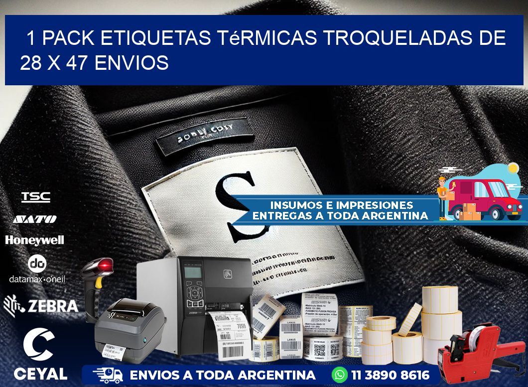 1 Pack etiquetas Térmicas Troqueladas De 28 x 47 ENVIOS