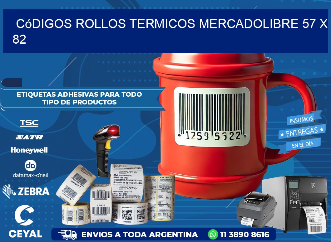 Códigos ROLLOS TERMICOS MERCADOLIBRE 57 x 82