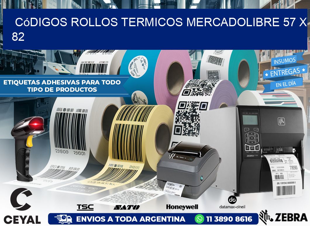 Códigos ROLLOS TERMICOS MERCADOLIBRE 57 x 82