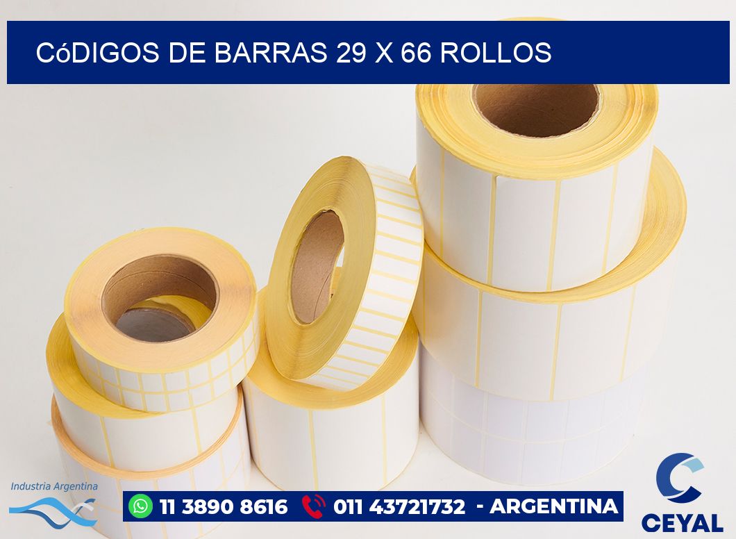Códigos de Barras 29 x 66 ROLLOS