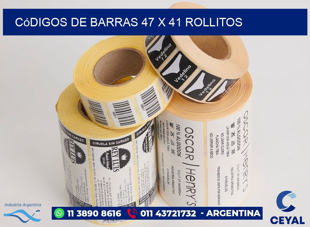 Códigos de Barras 47 x 41 rollitos
