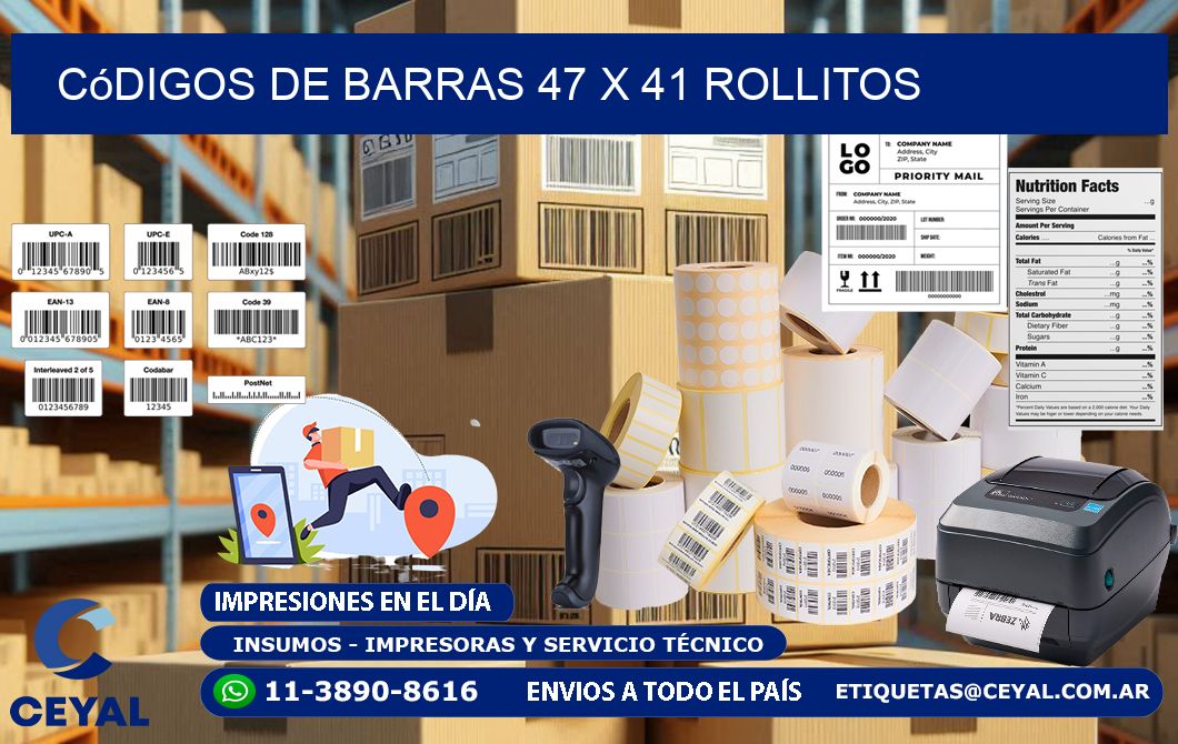 Códigos de Barras 47 x 41 rollitos