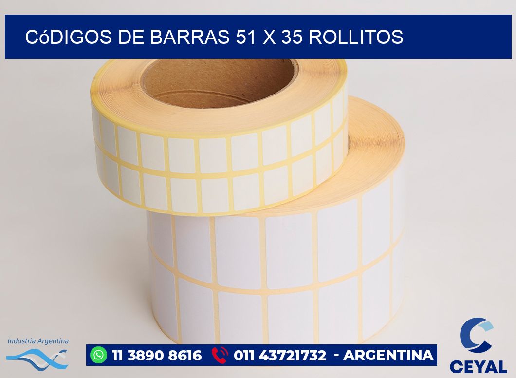 Códigos de Barras 51 x 35 rollitos