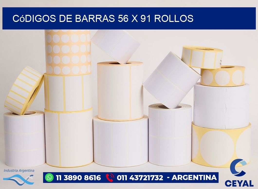 Códigos de Barras 56 x 91 ROLLOS