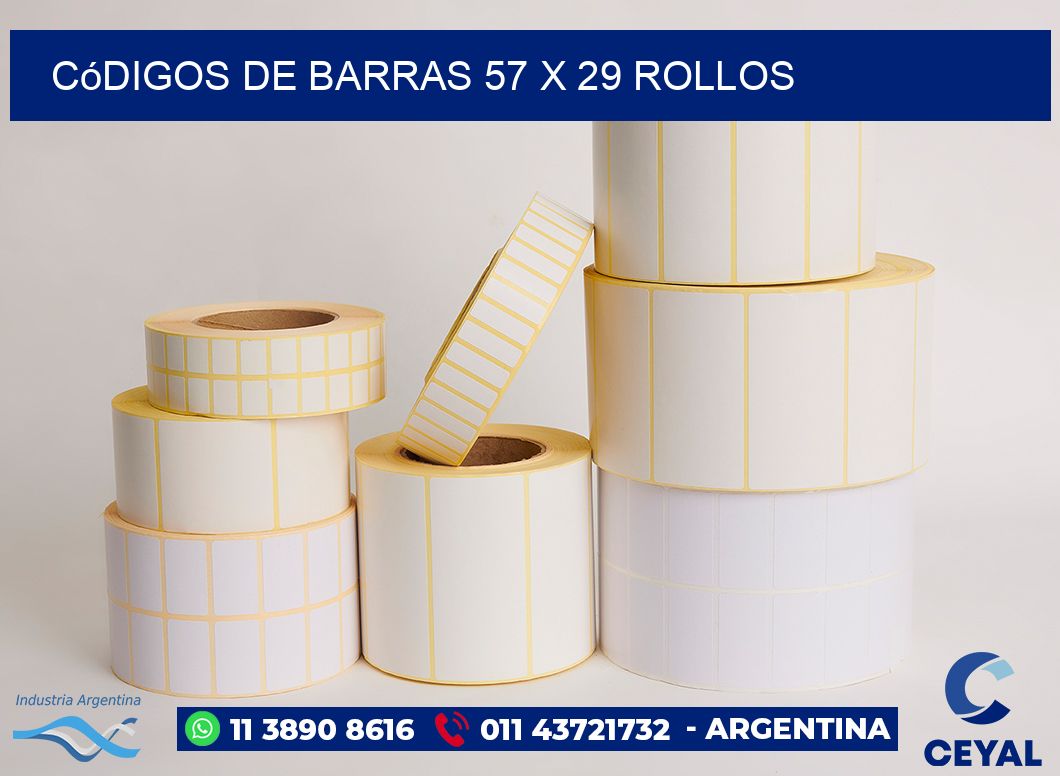 Códigos de Barras 57 x 29 ROLLOS