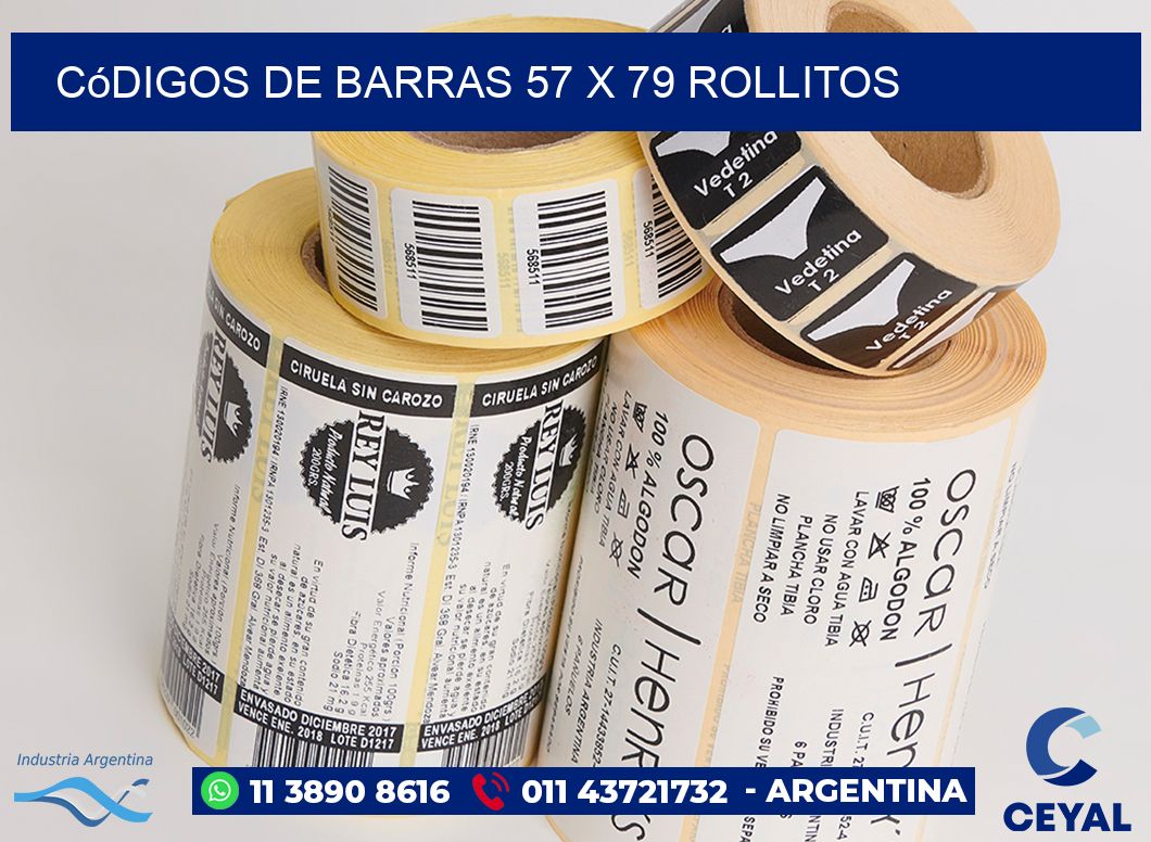 Códigos de Barras 57 x 79 rollitos