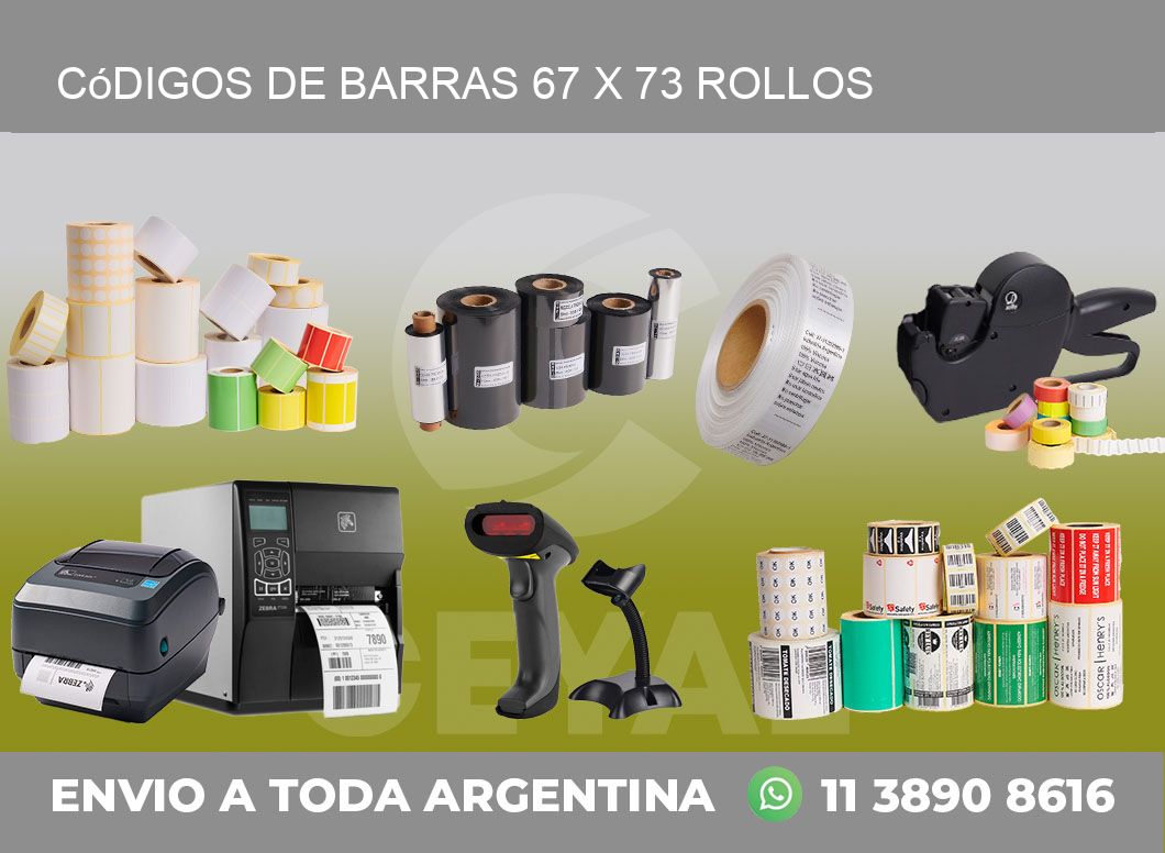 Códigos de Barras 67 x 73 ROLLOS