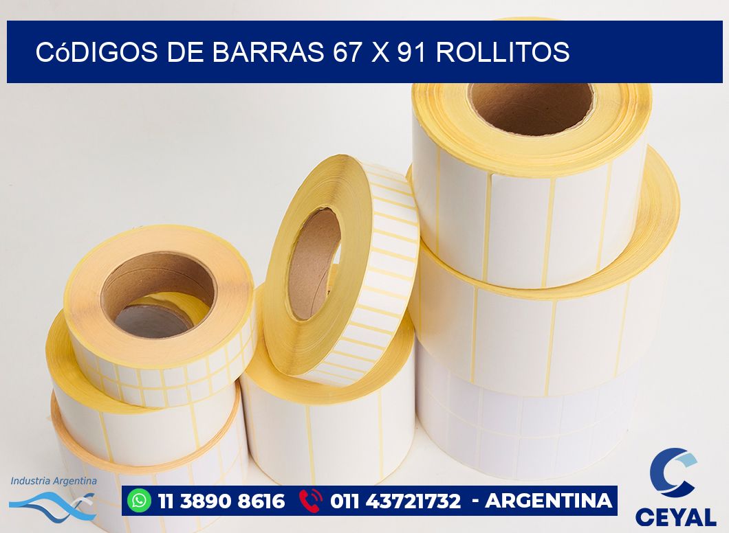 Códigos de Barras 67 x 91 rollitos