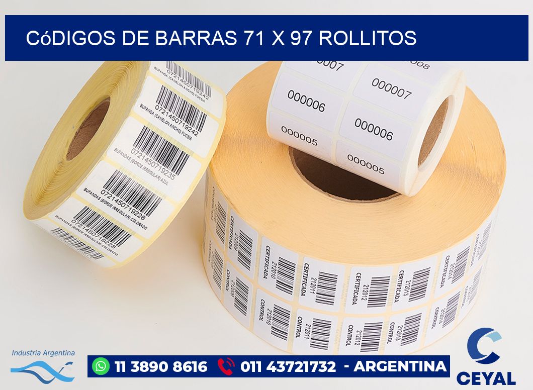 Códigos de Barras 71 x 97 rollitos