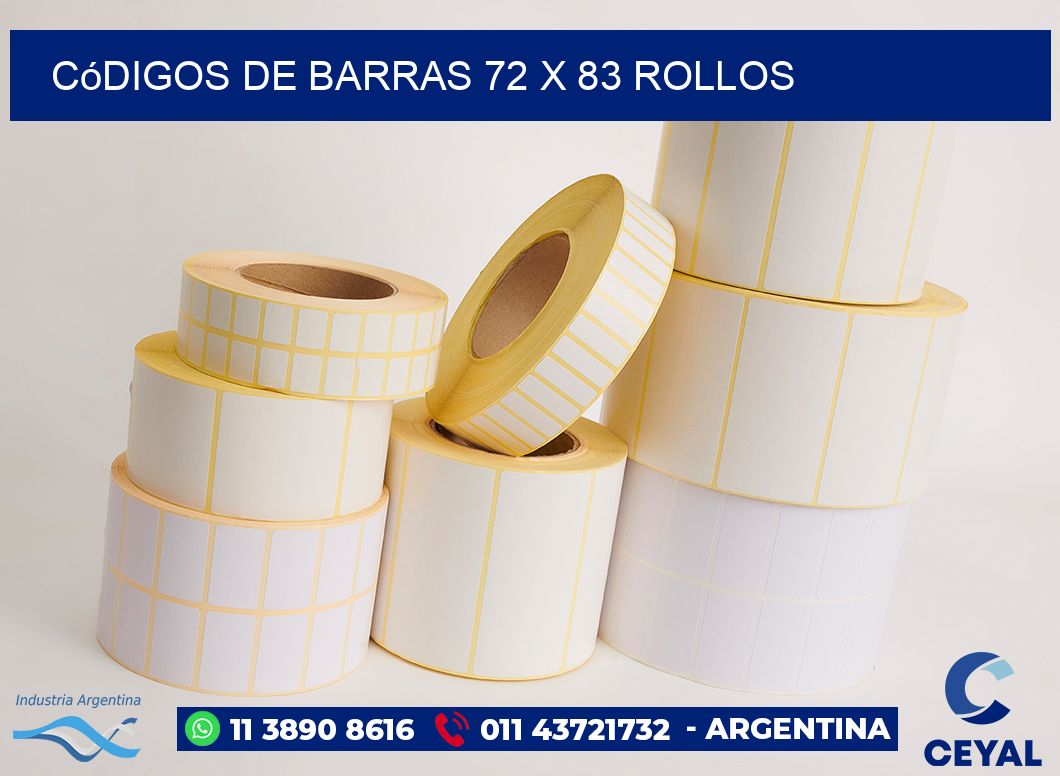 Códigos de Barras 72 x 83 ROLLOS