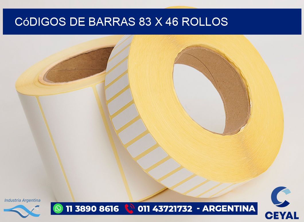 Códigos de Barras 83 x 46 ROLLOS
