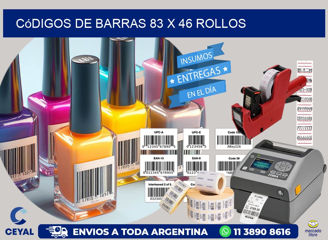 Códigos de Barras 83 x 46 ROLLOS