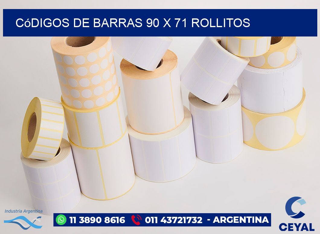 Códigos de Barras 90 x 71 rollitos