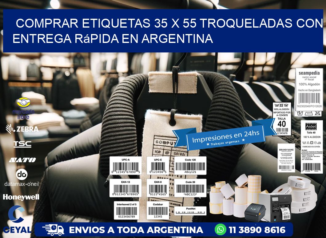 Comprar etiquetas 35 x 55 troqueladas con entrega rápida en Argentina