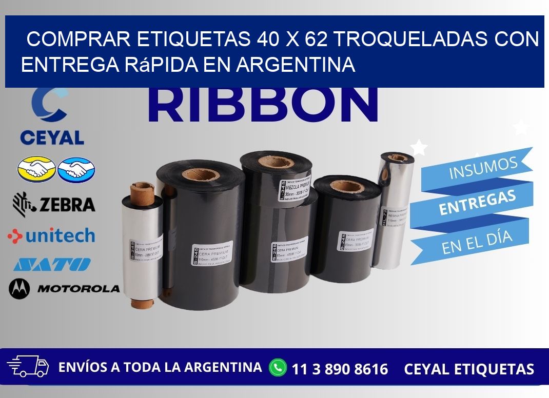 Comprar etiquetas 40 x 62 troqueladas con entrega rápida en Argentina
