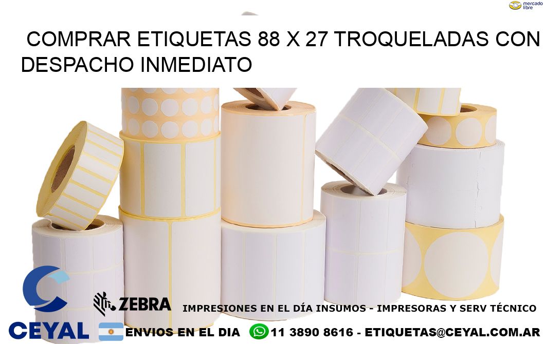 Comprar etiquetas 88 x 27 troqueladas con despacho inmediato