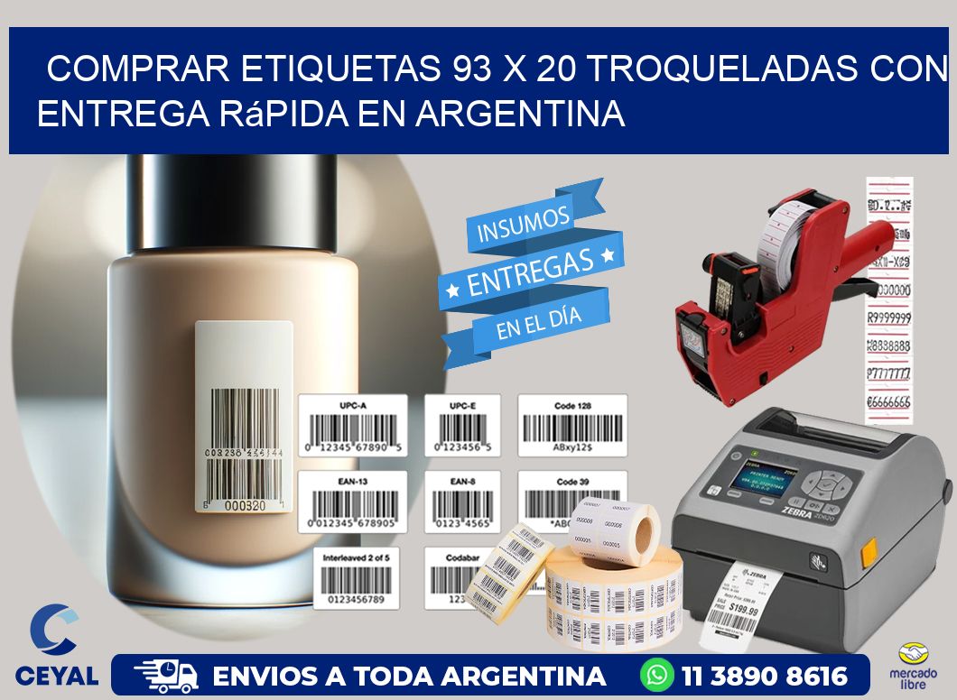 Comprar etiquetas 93 x 20 troqueladas con entrega rápida en Argentina