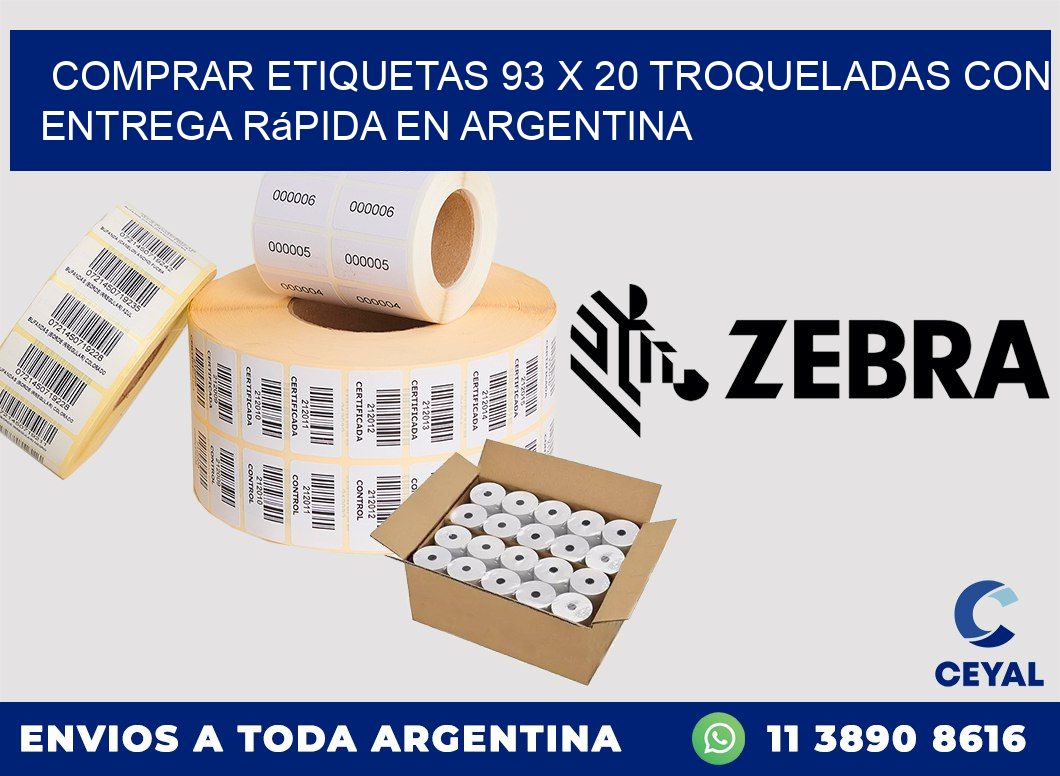Comprar etiquetas 93 x 20 troqueladas con entrega rápida en Argentina