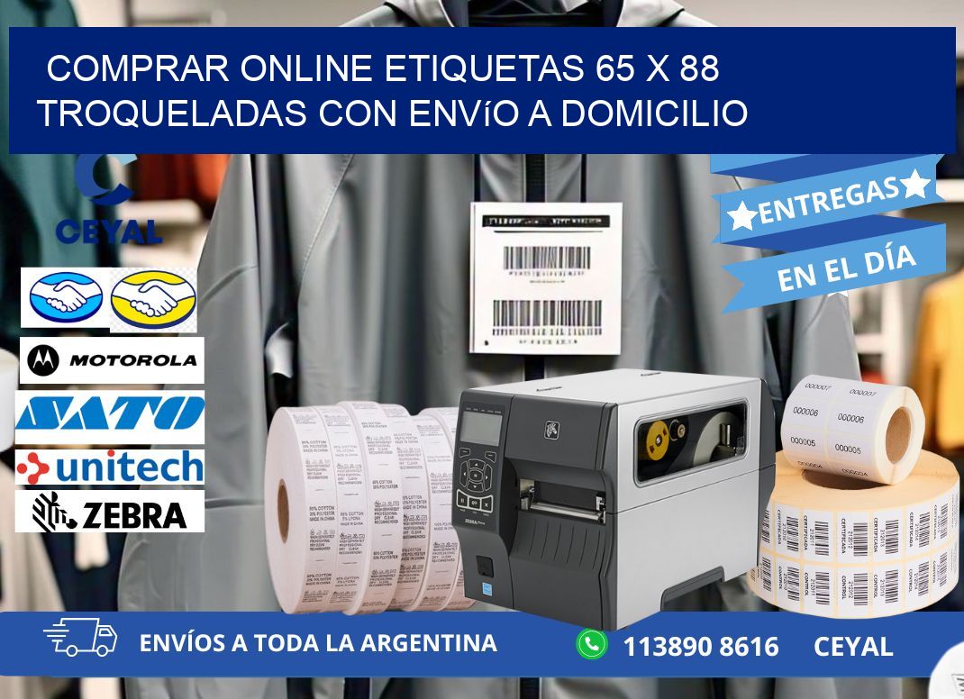 Comprar online etiquetas 65 x 88 troqueladas con envío a domicilio