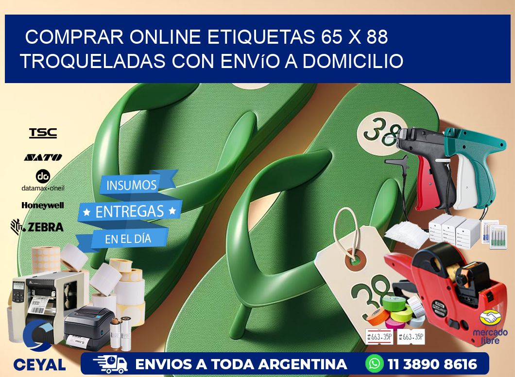 Comprar online etiquetas 65 x 88 troqueladas con envío a domicilio