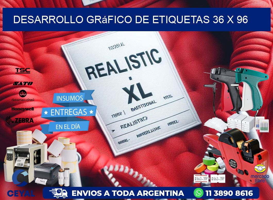 Desarrollo gráfico de etiquetas 36 x 96