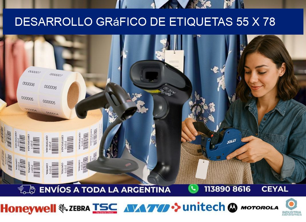 Desarrollo gráfico de etiquetas 55 x 78