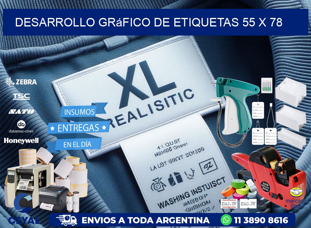 Desarrollo gráfico de etiquetas 55 x 78