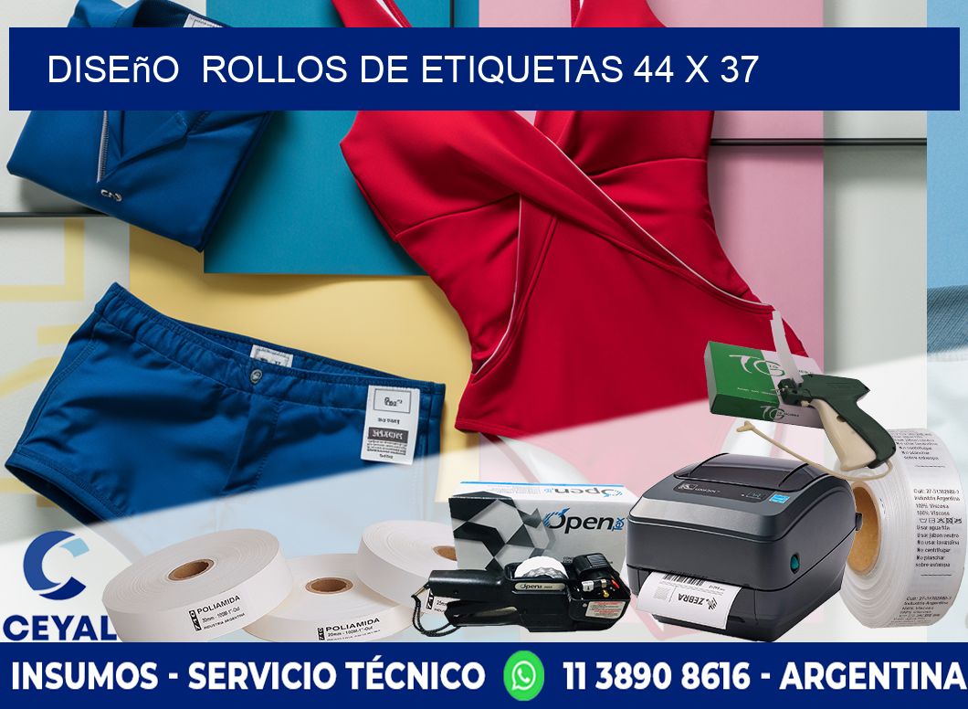 Diseño  ROLLOS DE ETIQUETAS 44 x 37