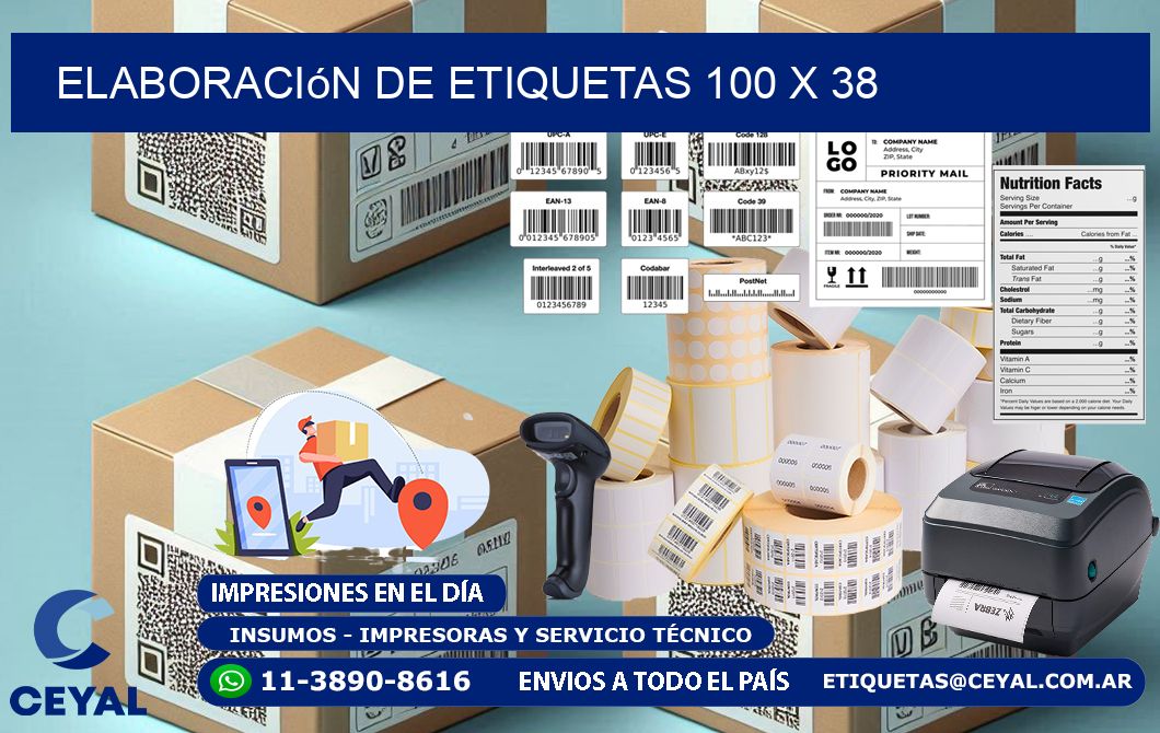 Elaboración de etiquetas 100 x 38