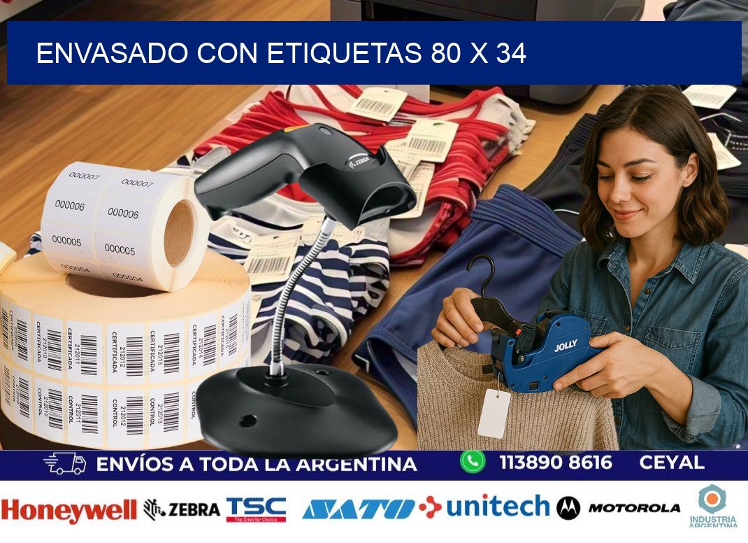 Envasado con etiquetas 80 x 34