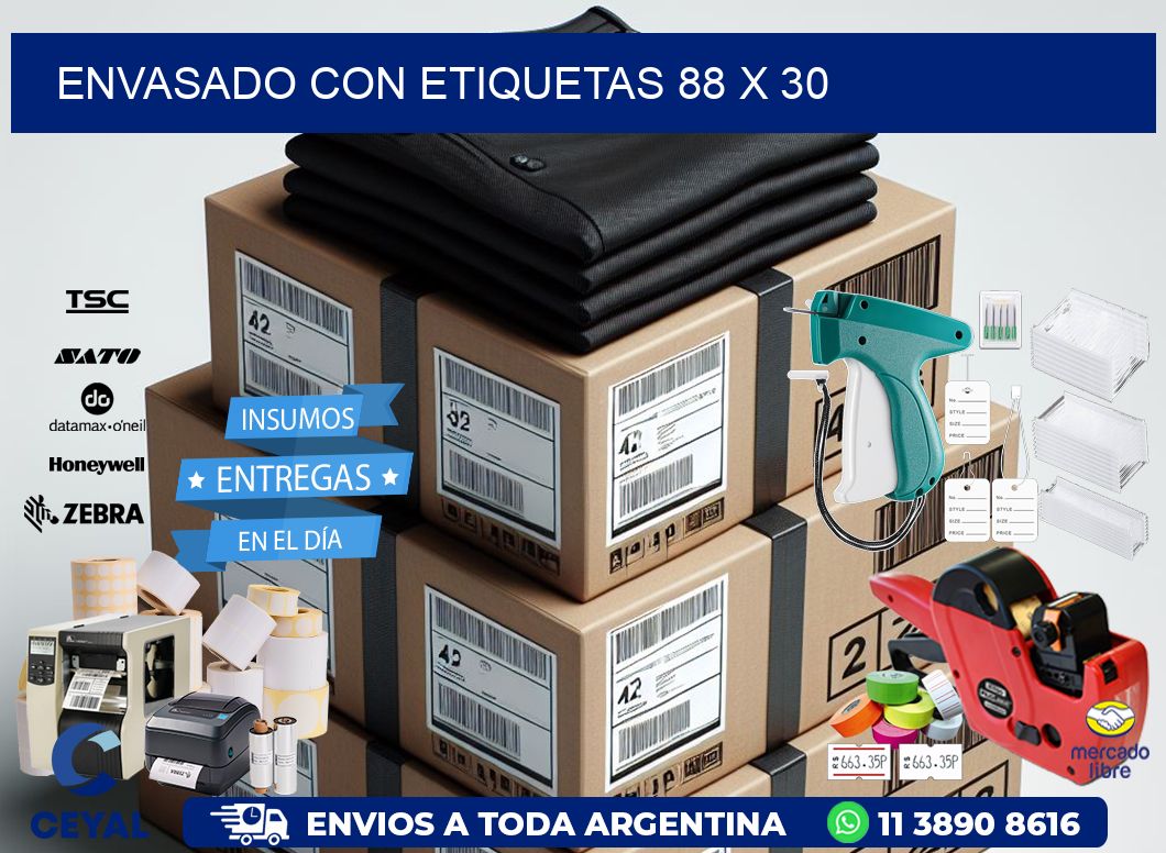 Envasado con etiquetas 88 x 30