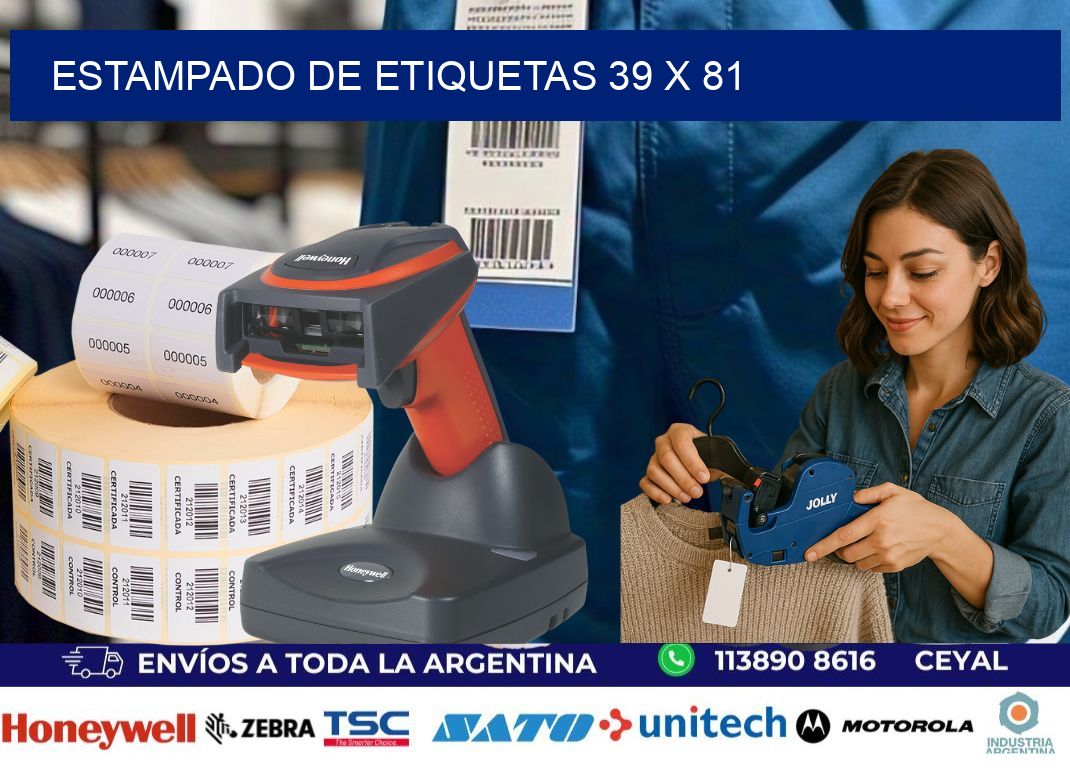 Estampado de etiquetas 39 x 81