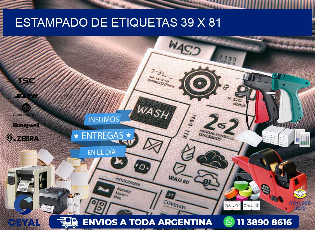 Estampado de etiquetas 39 x 81