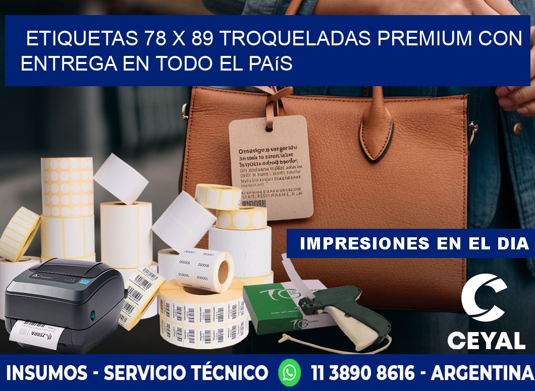 Etiquetas 78 x 89 troqueladas premium con entrega en todo el país