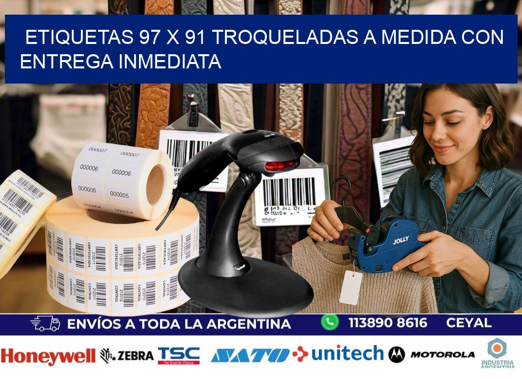Etiquetas 97 x 91 troqueladas a medida con entrega inmediata
