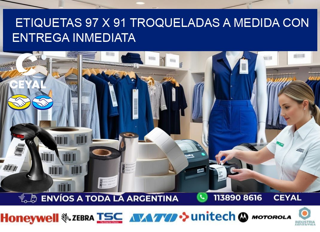 Etiquetas 97 x 91 troqueladas a medida con entrega inmediata