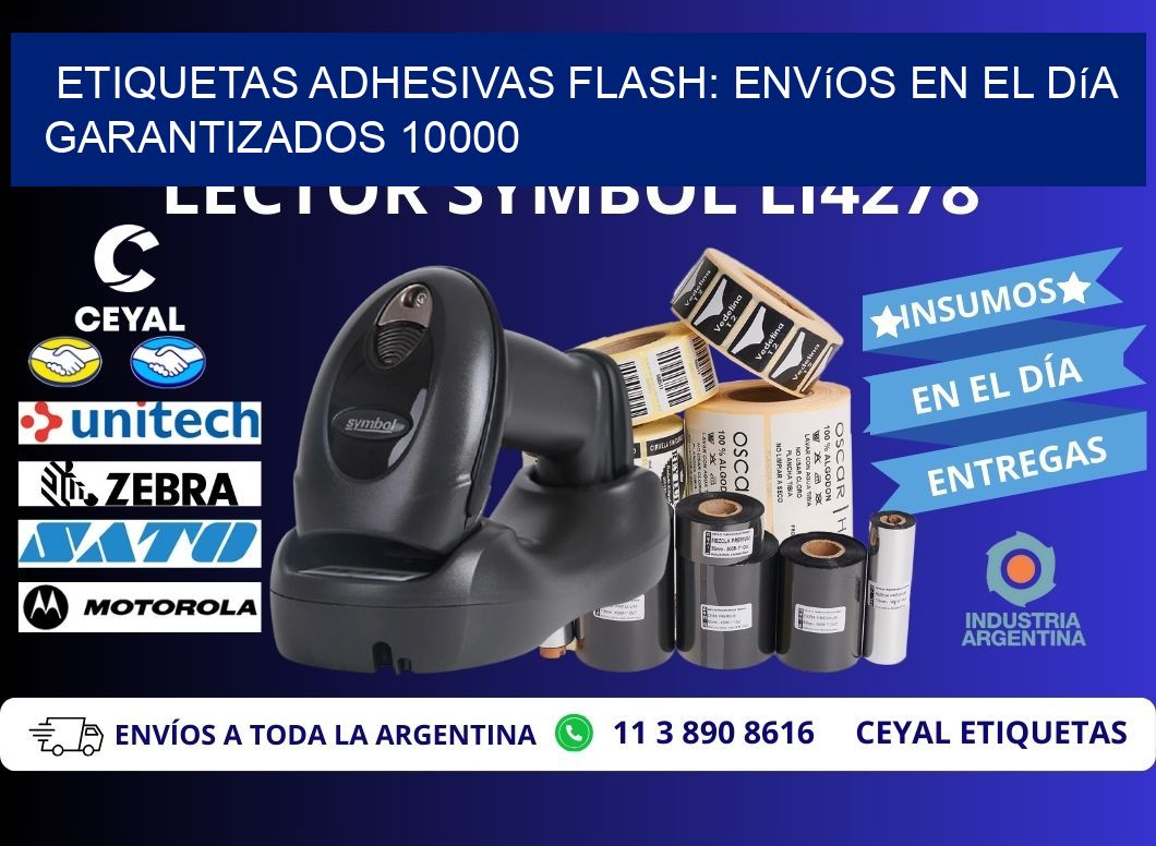 Etiquetas adhesivas Flash: Envíos en el Día Garantizados 10000