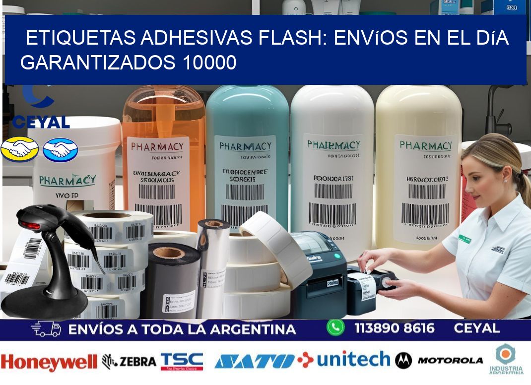 Etiquetas adhesivas Flash: Envíos en el Día Garantizados 10000