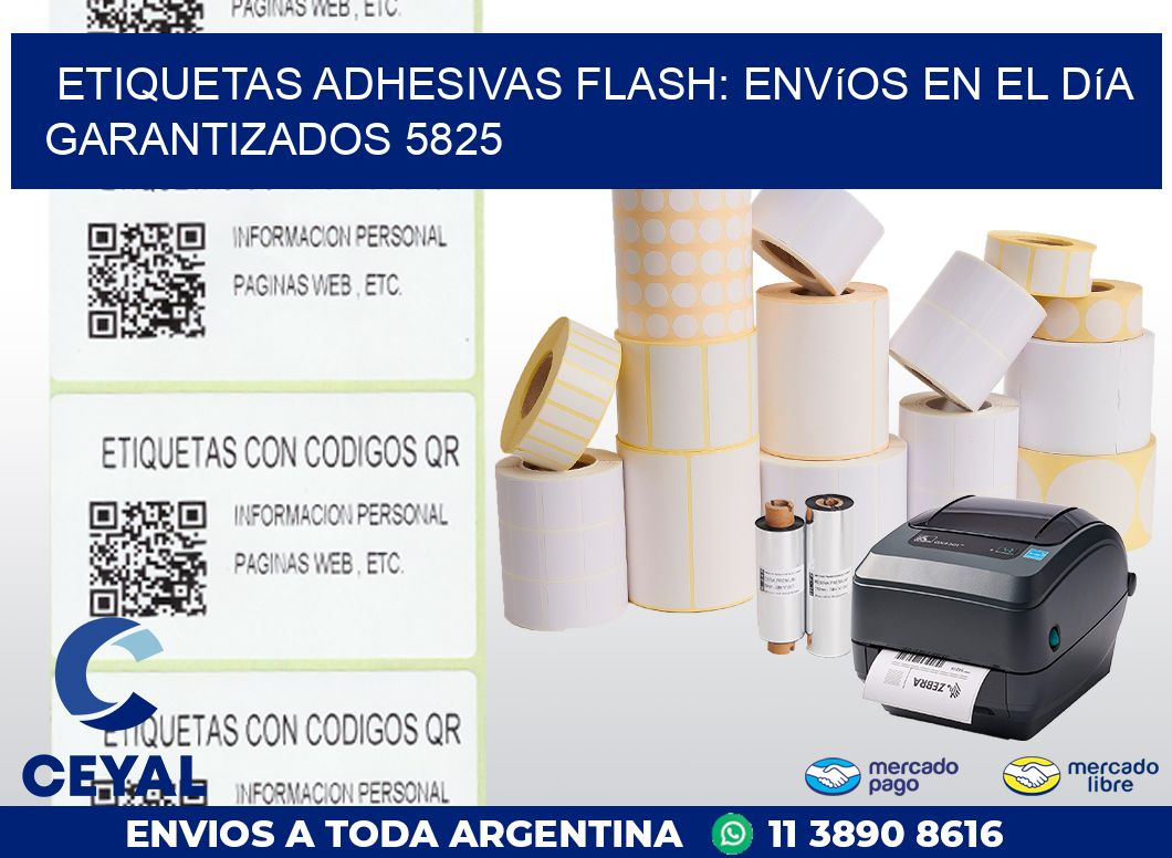 Etiquetas adhesivas Flash: Envíos en el Día Garantizados 5825