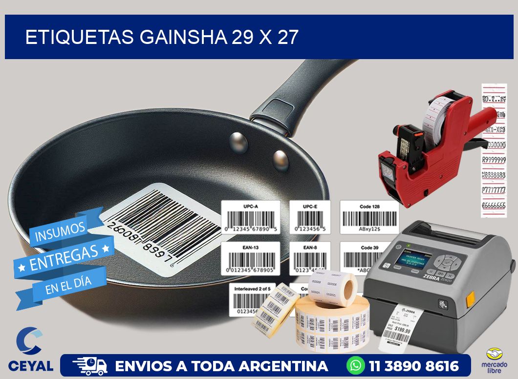 Etiquetas gainsha 29 x 27