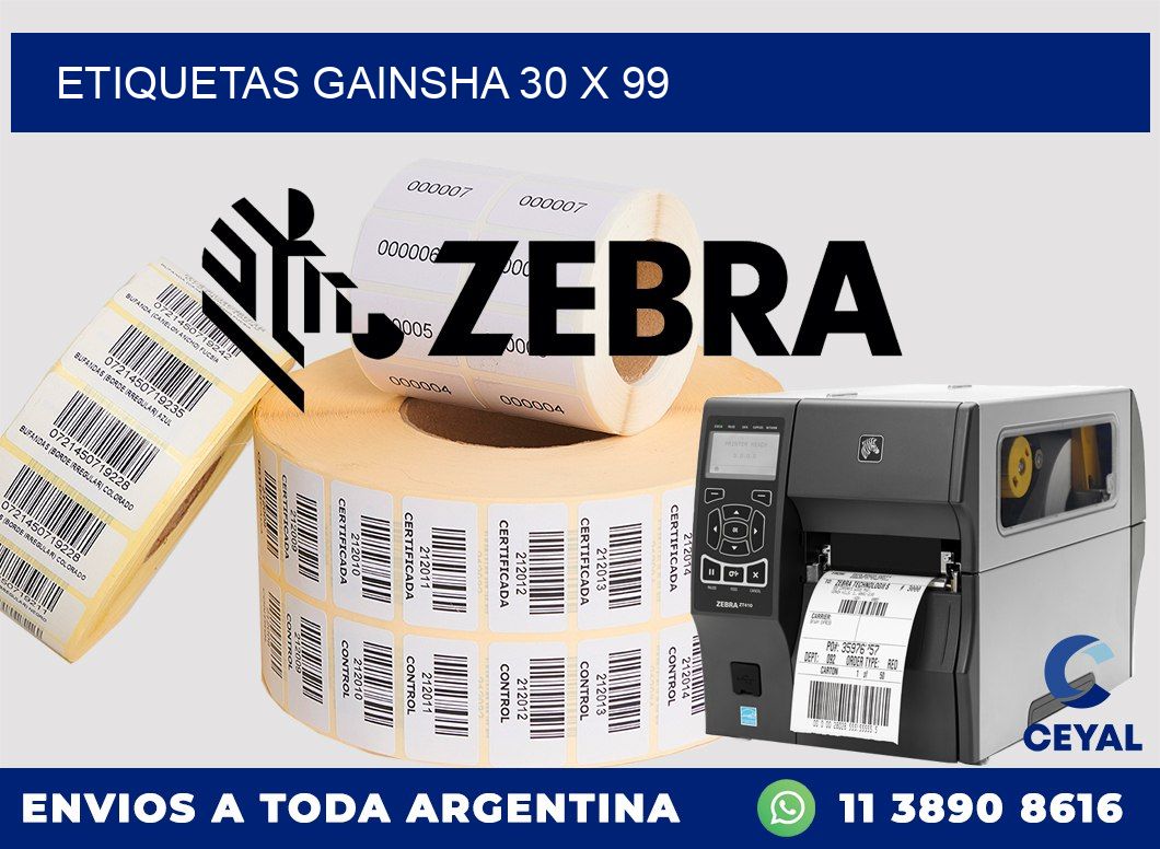 Etiquetas gainsha 30 x 99