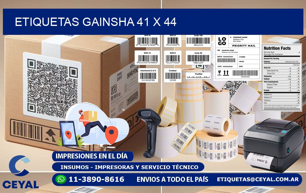Etiquetas gainsha 41 x 44