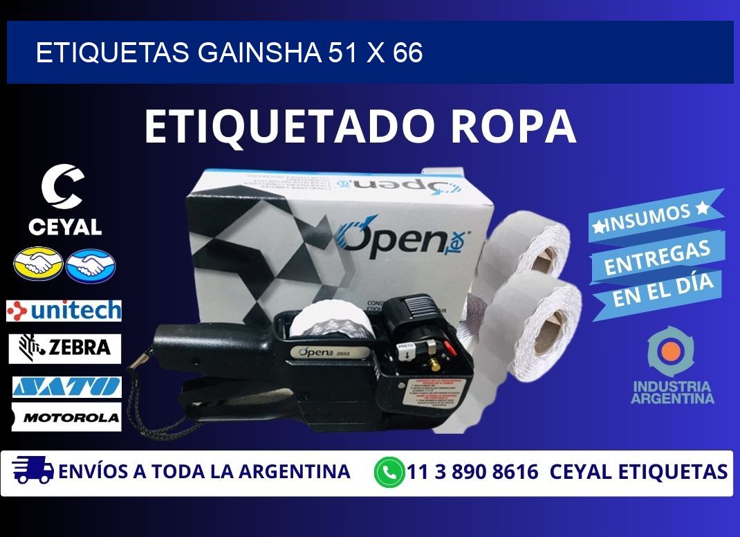 Etiquetas gainsha 51 x 66