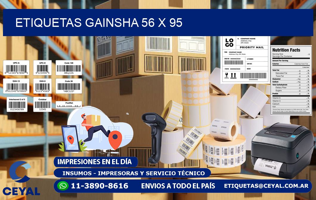 Etiquetas gainsha 56 x 95