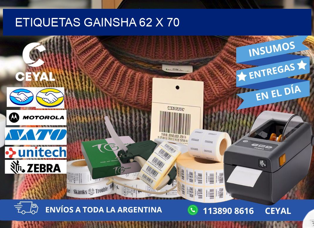 Etiquetas gainsha 62 x 70